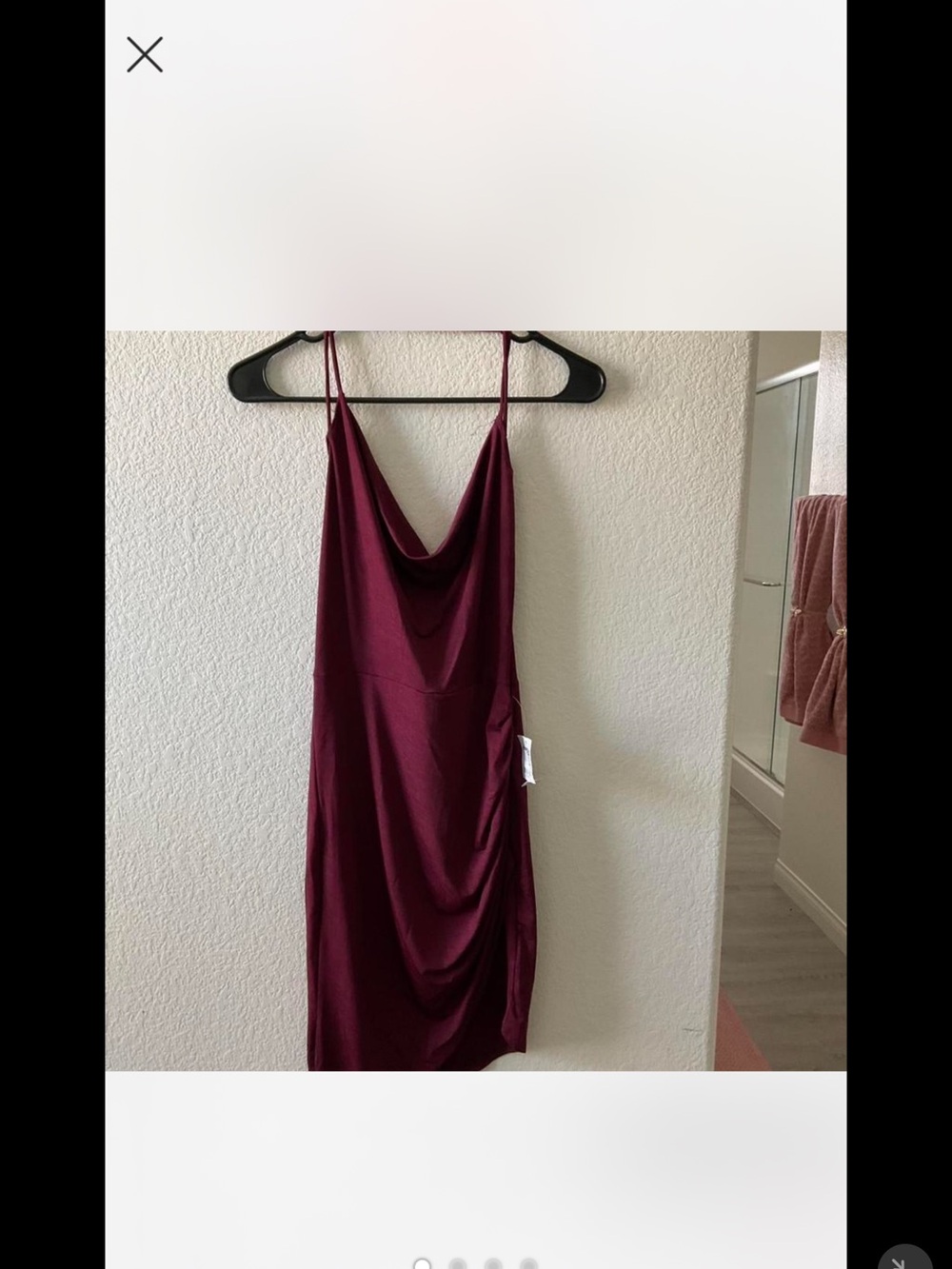 Charlotte Russe Satin Draped Slip Dress - Wine